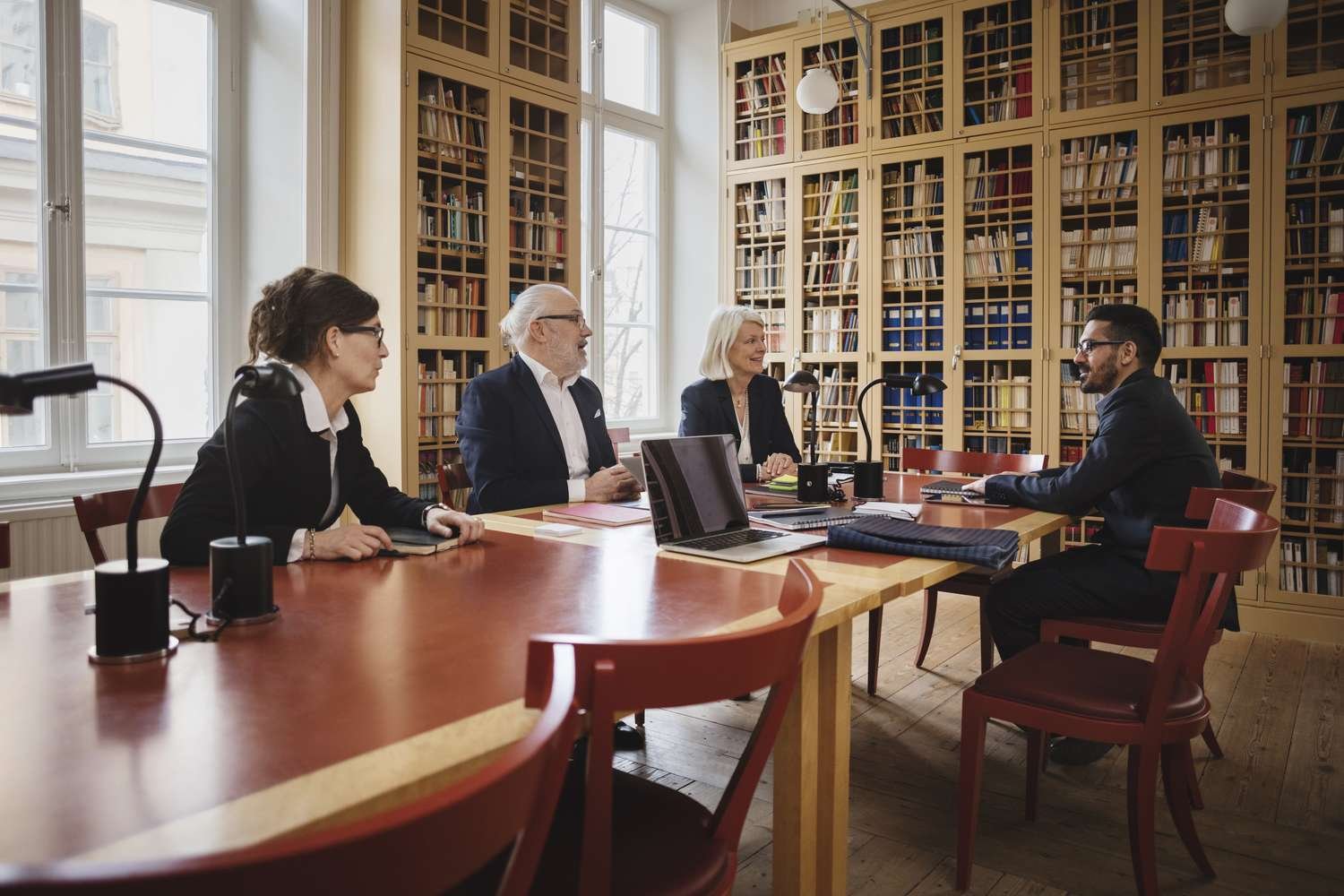 Legal professionals discussing a matter